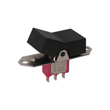 C&K COMPONENTS Rocker Switch, Spdt, Latched And Momentary, 5A, 28Vdc, Solder Terminal, Rocker With Frame Actuator,  7107J16ZQE22